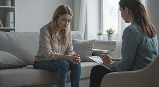 Девушка на приёме у психотерапевта
